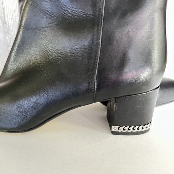 Michael Kors Sabrina Mid Bootie Ankle Boots Leather Black Women's Shoes Sz 7M - Picture 13 of 16